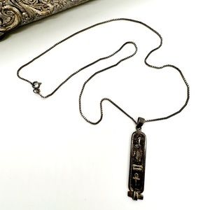 Vintage Egyptian Hieroglyphic Cartouche Pendant